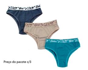 Calcinha Faber Juv Cotton Estamp (c/3)