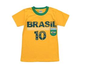 Camiseta Otan Juvenil Manga Curta Malha Brasil Amarela