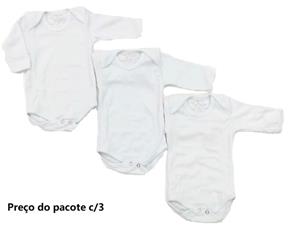 Body Timufy Bebe Unissex M/l Suedine Branco (c/3)