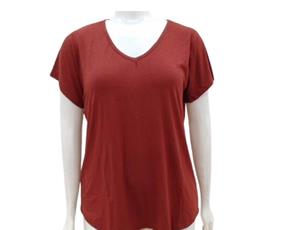 Blusa Exportline Adulto Extra Grande Feminina Manga Curta Viscolycra Decote V