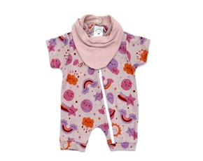 Macacão Mafessoni Bebe Fem M/c Suedine Zíper + Ban