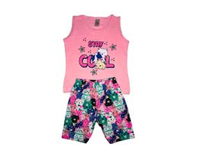 Conjunto Maindra Primeiros Passos Feminino Regata Cotton Bermuda
