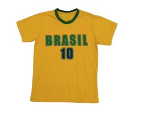 Camiseta Pacoleon Juvenil Unissex Manga Curta Malha Pv Brasil