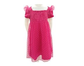 Vestido Ninamoleka Inf M/c Poli Crepe Renda Tule