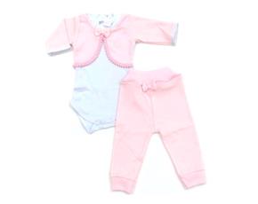 Conjunto Radani Bebe Fem M/l Suedine Mijão Body