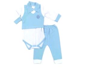 Conjunto Radani Bebe Masc M/l Suedine Body 3pçs