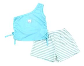 Conjunto Pk Juv Fem 1ombro Malha Canel Short
