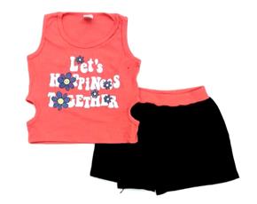 Conjunto Pk Juv Fem Reg Malha Canel Short-saia