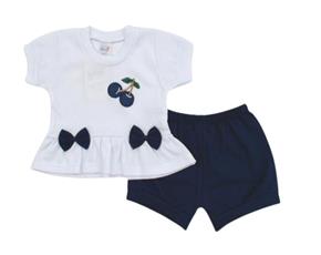 Conjunto Romila Bebe Fem M/c Malha Canel Short