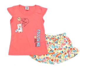 Conjunto Wkids Inf Fem Mga Jap Malha Short