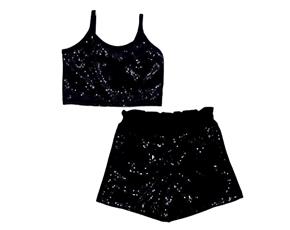 Conjunto Rose Juv Fem Alça Poli Paetê Short