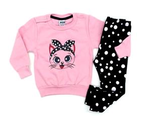 Conjunto Jidi Bebe Fem Mol Botão Legging