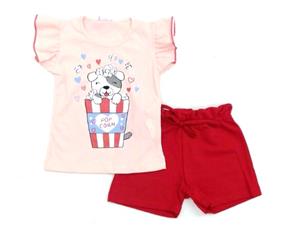 Conjunto Fashionkids P.passos Fem M/c Malha Short