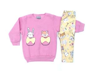 Conjunto Pk Bebe Fem Mol Legging Flanelada