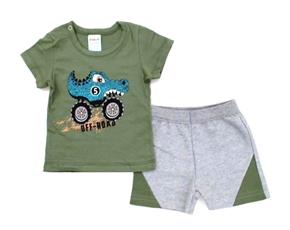 Conjunto Fantoni Bebe Masc M/c Malha Botão