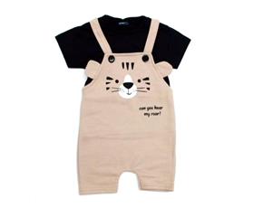 Jardineira Viston Bebe Masc M/c Moletinho 2pçs