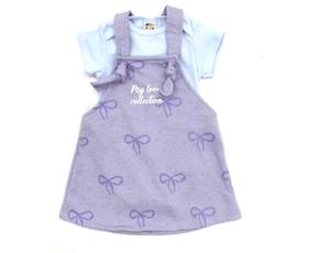 Salopete Docefolia Bebe M/c Moletinho Body 2pçs