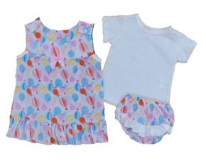 Vestido Bellababy Bebe M/c Alg 3pçs