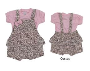 Romper Romila Bebe Fem M/c Malha Babado 2pçs