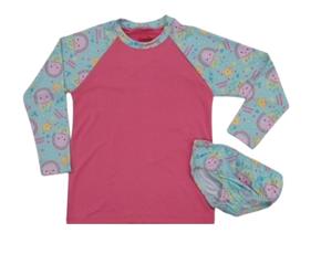 Conjunto Viston Primeiros Passos Feminina Manga Longa Poliéster Proteçã