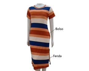 Vestido ad extra g manga curta