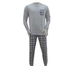 Pijama Desayner Adulto Extra Grande Masculino Manga Longa Malha Bolso