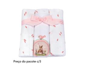 Cueiro Minasrey Bebe Feminina Algodão 80x80cm (c/3)