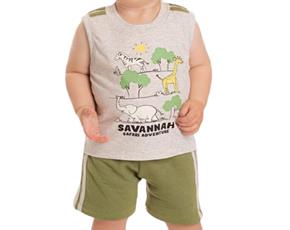 Conjunto Pimentinha Bebe Masculino Regata Machão Malha