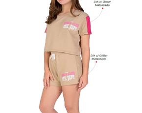 Conjunto juv manga curta