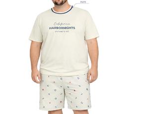 Pijama Desayner Adulto Extra Grande Masculino Manga Curta Malha