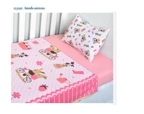 Jogo-berço Minasrey Bebe Feminino Algodão Estampado 3pçs