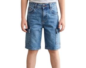 Bermuda Perbol Infantil Masculina Jeans Bolso Cargo