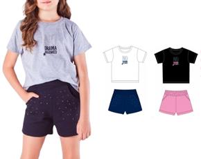 Conjunto juv manga curta
