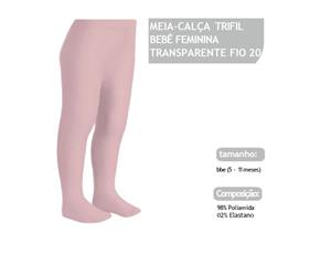 Meia-calça Trifil Bebe Transparente Fio20 Rosa