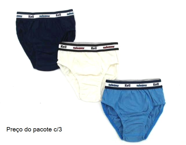 Cueca Kellkids Inf Alg C/elático Pers (c/3)