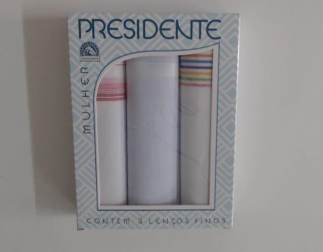 Lenço Presid Fem Alg Est 30x30cm (cx C/3)