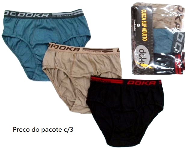 Cueca Doka Adulto Extra Grande Algodão (c/3)