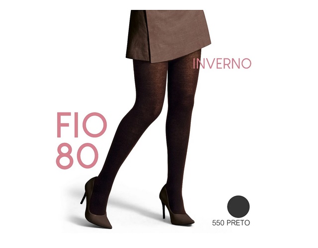 Meia-calça Selene Ad Inverno Fio 80 Preta 550