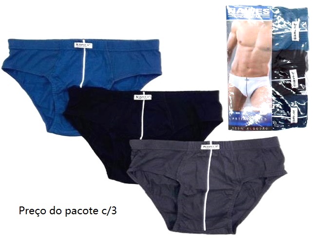 Cueca Nawes Adulto  Algodão (c/3)