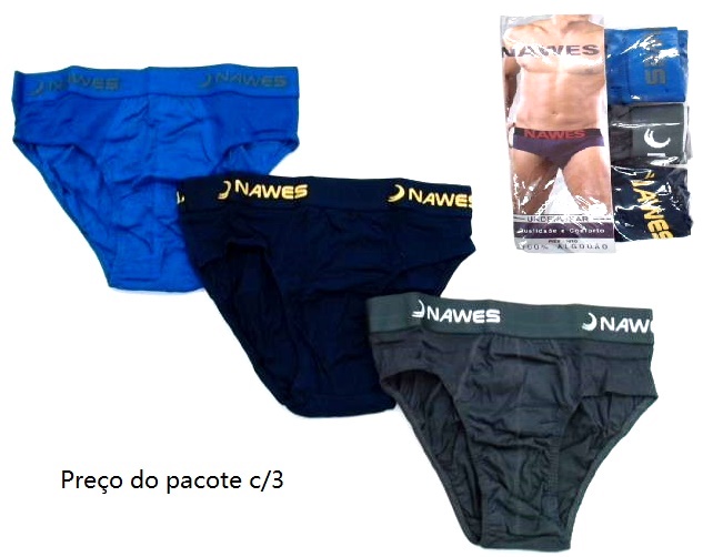 Cueca Nawes Adulto  Algodão (c/3)