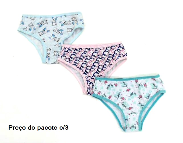 Calcinha Faber Inf Cotton Sortida (c/3)