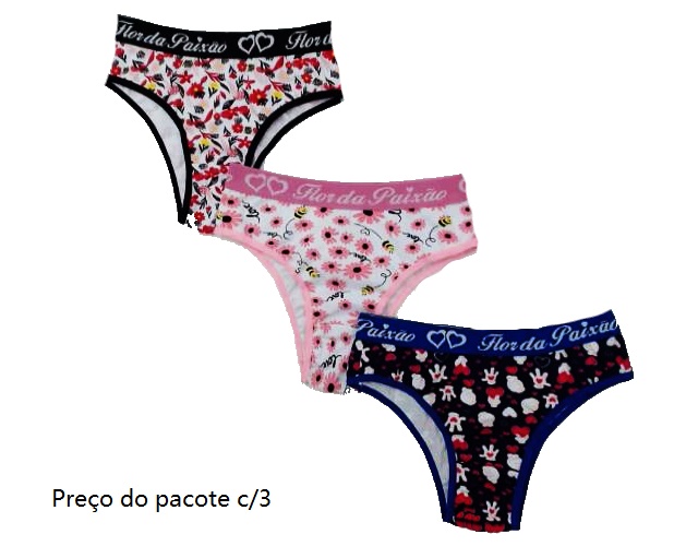 Tanga Flordapaixao Ad Cotton Estamp (c/3)
