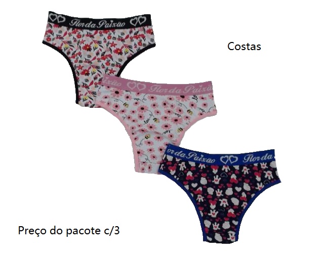Tanga Flordapaixao Ad Cotton Estamp (c/3)
