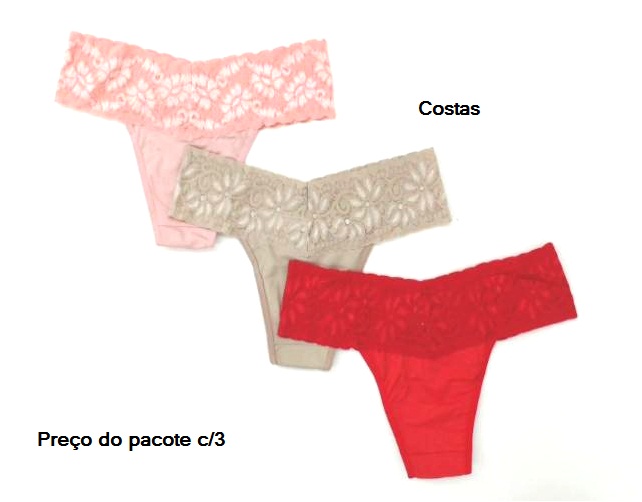 Tanga Rosastyl Ad Microfibra Renda (c/3)
