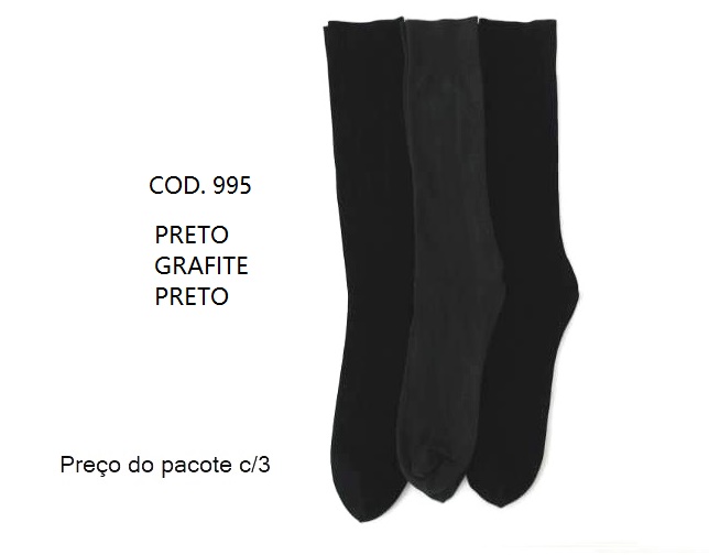 Meia Selene Ad Masc Social Poliamida (c/3)