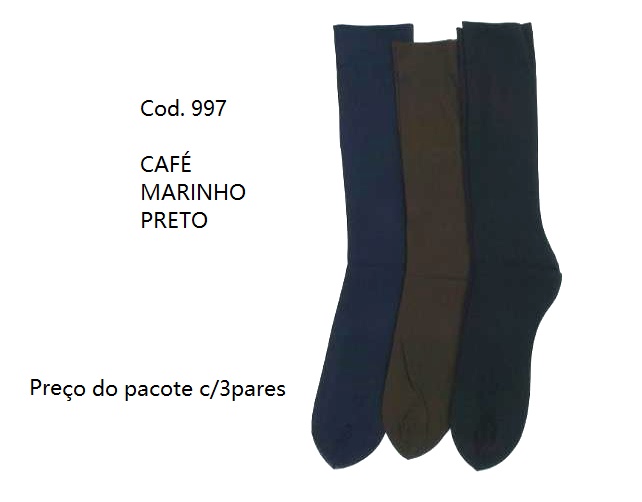 Meia Selene Ad Masc Social Poliamida (c/3)