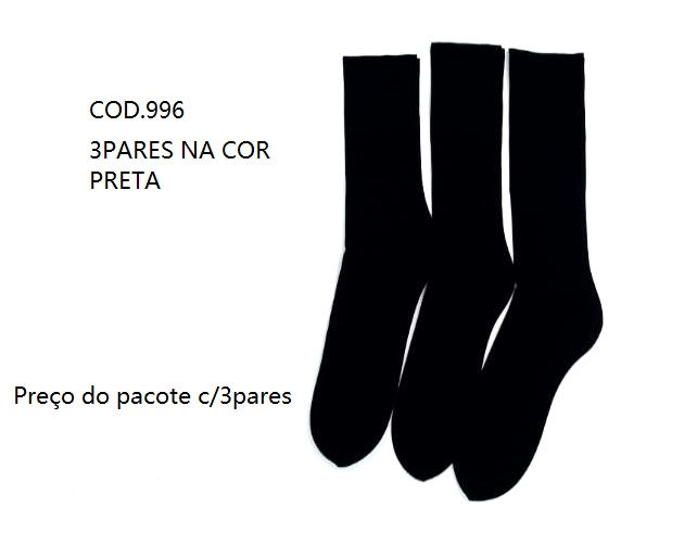 Meia Selene Ad Masc Social Poliamida (c/3)
