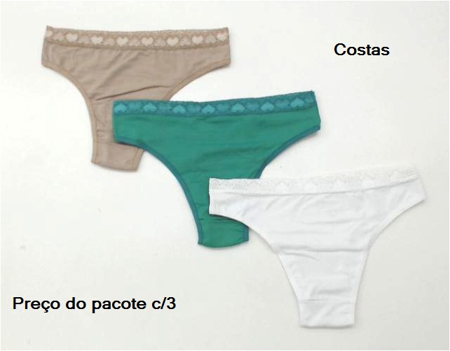 Tanga Missgirl Ad Microfibra Renda (c/3)