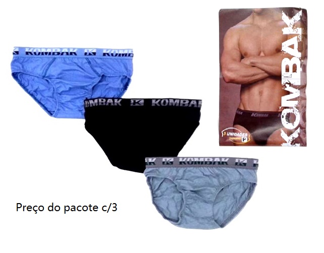 Cueca Kombak Adulto Algodão Elást Personalizado (c/3)