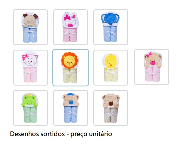 Toalha-banho Papi Bebe Felpuda Capuz Bichos